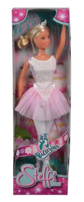 Papusa Steffi Balerina 29 cm cu rochie roz si accesorii de balet