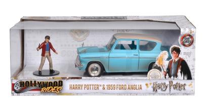 Masinuta Harry Potter Ford Anglia 1959 scara 1:24 cu figurina metalica