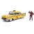 Masinuta metalica Deadpool Chevy Bel Air 1957 Taxi galben, scara 1:24