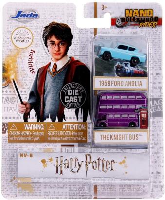 Set 2 masinute Harry Potter Ford Anglia 1959 si Knight Bus, metal