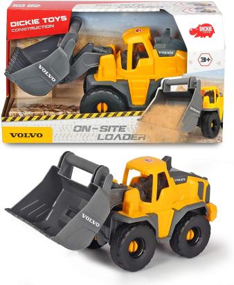 Buldozer Volvo de jucarie cu cupa mobila, pentru copii 3+ ani