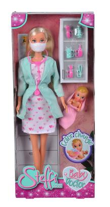Papusa Steffi Love doctor pediatru cu bebelus si accesorii