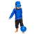 Tricou de baie copii Fish Blue, marimea 122-128, protectie UV Swimpy