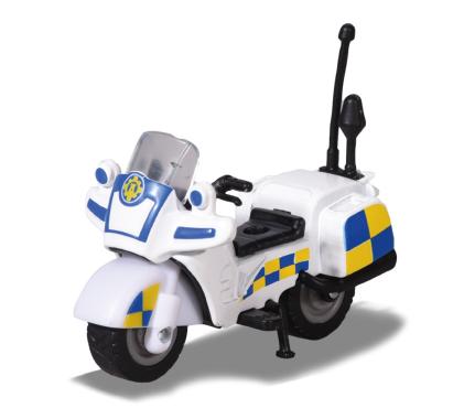 Motocicletă de poliție Pompierul Sam din metal, scara 1:64