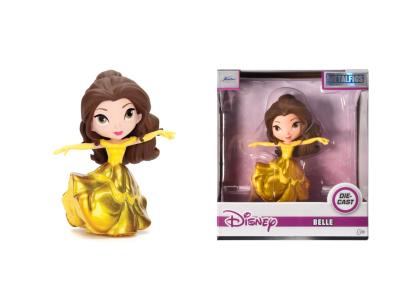Figurină Disney Princess Belle cu rochiță aurie din metal, 10 cm