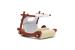 Set masinuta metalica Flintmobile 1:32 cu figurina Fred Flintstone