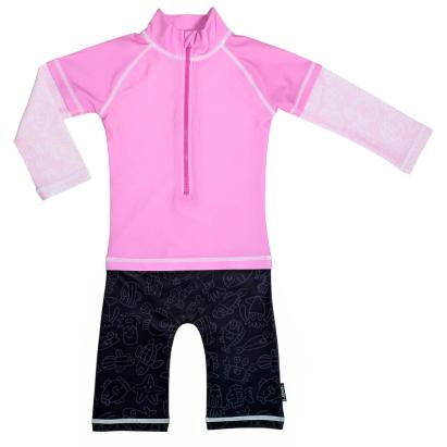 Costum de baie copii Pink Ocean 98-104 cu protectie UV UPF50+ Swimpy