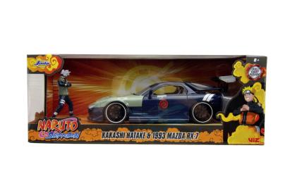 Macheta metalica Mazda RX-7 Naruto cu figurina Kakashi, scara 1:24