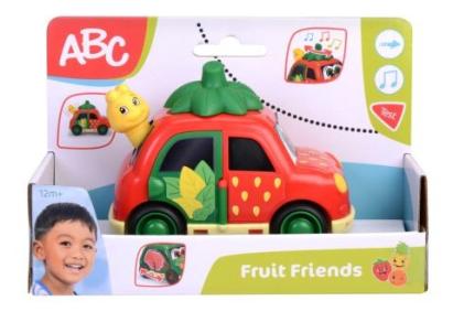 Mașinuță muzicală Capsună ABC Fruit Friends 12 cm pentru bebeluși