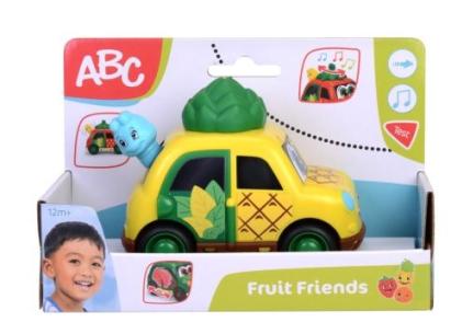 Masinuta muzicala ABC Fruit Friends Ananas 12 cm pentru bebelusi