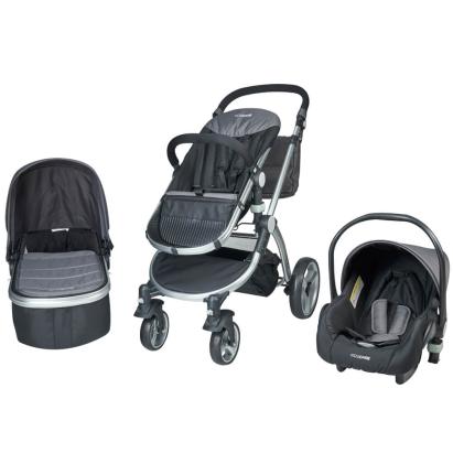Carucior 3 in 1 Kidscare Veneto gri, landou, parte sport si scoica