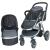 Carucior 2 in 1 Kidscare Veneto gri cu landou si parte sport reversibila