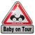 Semn auto Baby on Tour REER pentru geam, cu ventuze, 15,5 x 15,5 cm