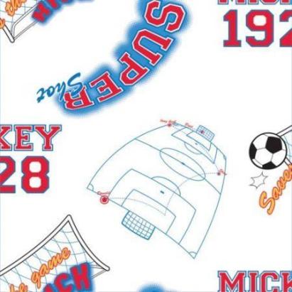 Tapet copii Mickey Football 10 x 0,52 m, lavabil usor, Decofun