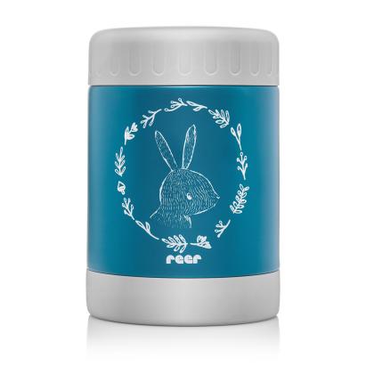 Cutie termică pentru alimente copii din inox vidat, 300 ml, albastră, Reer
