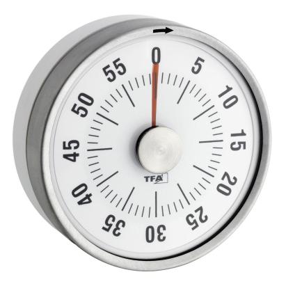 Timer analog de bucătărie TFA PUCK, 60 minute, oțel inoxidabil