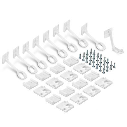 Sigurante pentru sertare si usi de dulapuri copii, 8 buc, albe, Reer