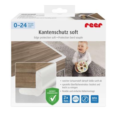 Set 2 benzi protectie muchii si colturi din spuma, albe, 2 x 1 m, Reer