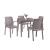 Set mobilier de grădină Leziter Natale 4+1, cappuccino, 4 scaune