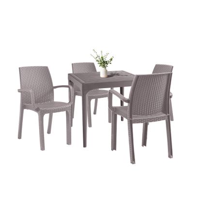 Set mobilier de grădină Leziter Natale 4+1, cappuccino, 4 scaune
