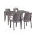 Set mobilier de grădină Leziter Prato 4+1, cappuccino, masă și 4 scaune