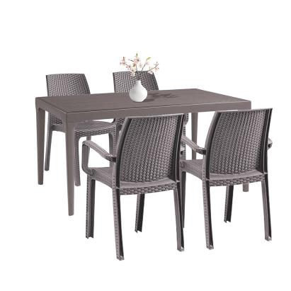 Set mobilier de grădină Leziter Prato 4+1, cappuccino, masă și 4 scaune
