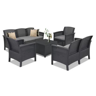 Set mobilier de grădină Leziter Venus II, 7 locuri, grafit