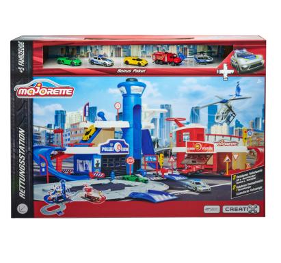 Set de salvare Majorette Creatix cu stație, rampă și 5 vehicule