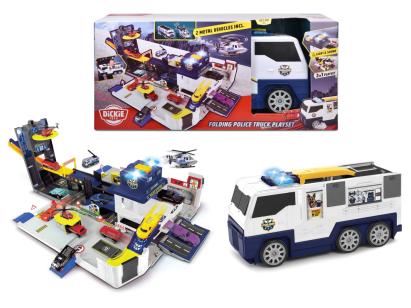 Statie de politie pliabila Dickie Toys cu lumini, sunete si accesorii