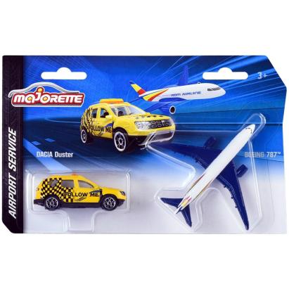 MAJORETTE SET MASINUTA DACIA DUSTER SI AVION BOEING 787