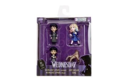 Set 4 figurine metalice Wednesday Addams, Enid si Thing, 6,5 cm