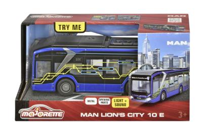 Autobuz electric Majorette MAN Lion’s City 10 E, 22 cm, lumini și sunete