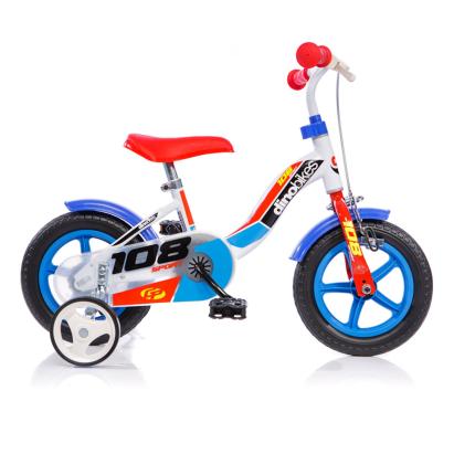 Bicicletă pentru copii Dino Bikes 108 Sport, 10 inch, alb cu albastru