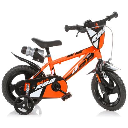 Bicicletă pentru copii Dino Bikes R88, 12 inch, orange, cu roți ajutătoare
