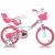 Bicicletă pentru copii Unicorn Dino Bikes 16 inch, alb cu roz