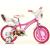 Bicicletă pentru copii Barbie Dino Bikes 16 inch, roz, cu roți ajutătoare