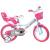 Bicicletă pentru copii Hello Kitty Dino Bikes 14 inch, alb roz