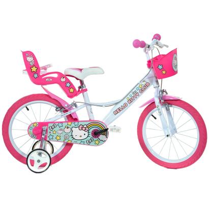 Bicicletă pentru copii Hello Kitty Dino Bikes 16 inch, alb roz
