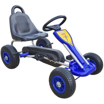 Kart cu pedale pentru copii KidsCare A05, albastru, frana de mana, 3-6 ani