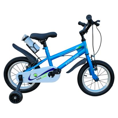 Bicicletă copii 3-6 ani KidsCare HappyBoy 14 inch albastră cu roți ajutătoare