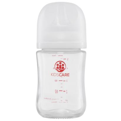 Biberon din sticla borosilicat 160 ml KidsCare cu tetina din silicon
