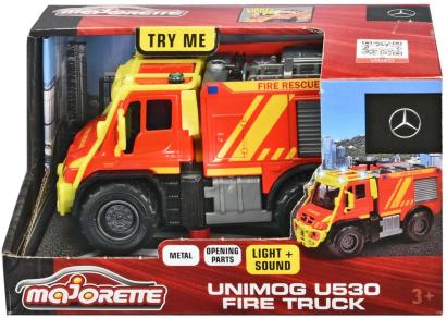 MAJORETTE MASINA DE POMPIERI MERCEDES UNIMOG U530 CU SUNETE SI LUMINI