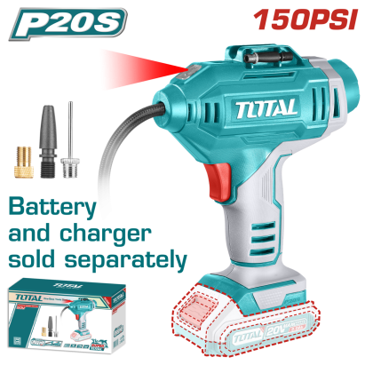 TOTAL - COMPRESOR AER - 150PSI/10.34BAR - LI-ION - 20V (NU INCLUDE ACUMULATOR SI INCARCATOR)