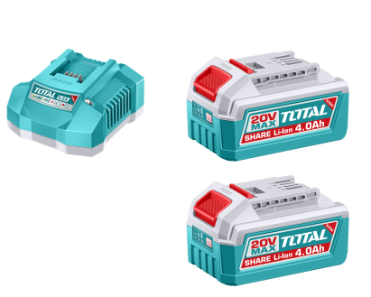 TOTAL - KIT 2 BATERII SI INCARCATOR - 20V - 4.0Ah