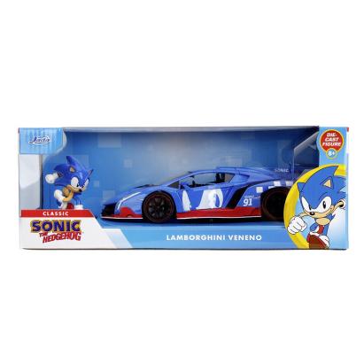 JADA SET FIGURINA ARICIUL SONIC SI MASINUTA METALICA SONIC LAMBORGHINI VENENO SCARA 1 LA 24