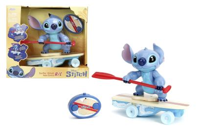 Jucarie Stitch cu telecomanda si placa de surf, figurina interactiva