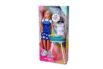 Papusa Steffi Love cu set pentru baia bebelusului si accesorii