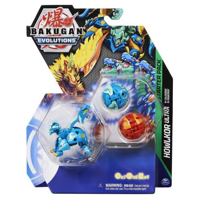 Bakugan Evolutions Starter Pack cu 3 Bakugan si carti de joc