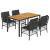 Set mobilier de grădină cu perne, 5 piese, negru, poliratan GartenMobel Dekor