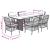 Set mobilier de grădină cu perne, 7 piese gri deschis poliratan GartenMobel Dekor